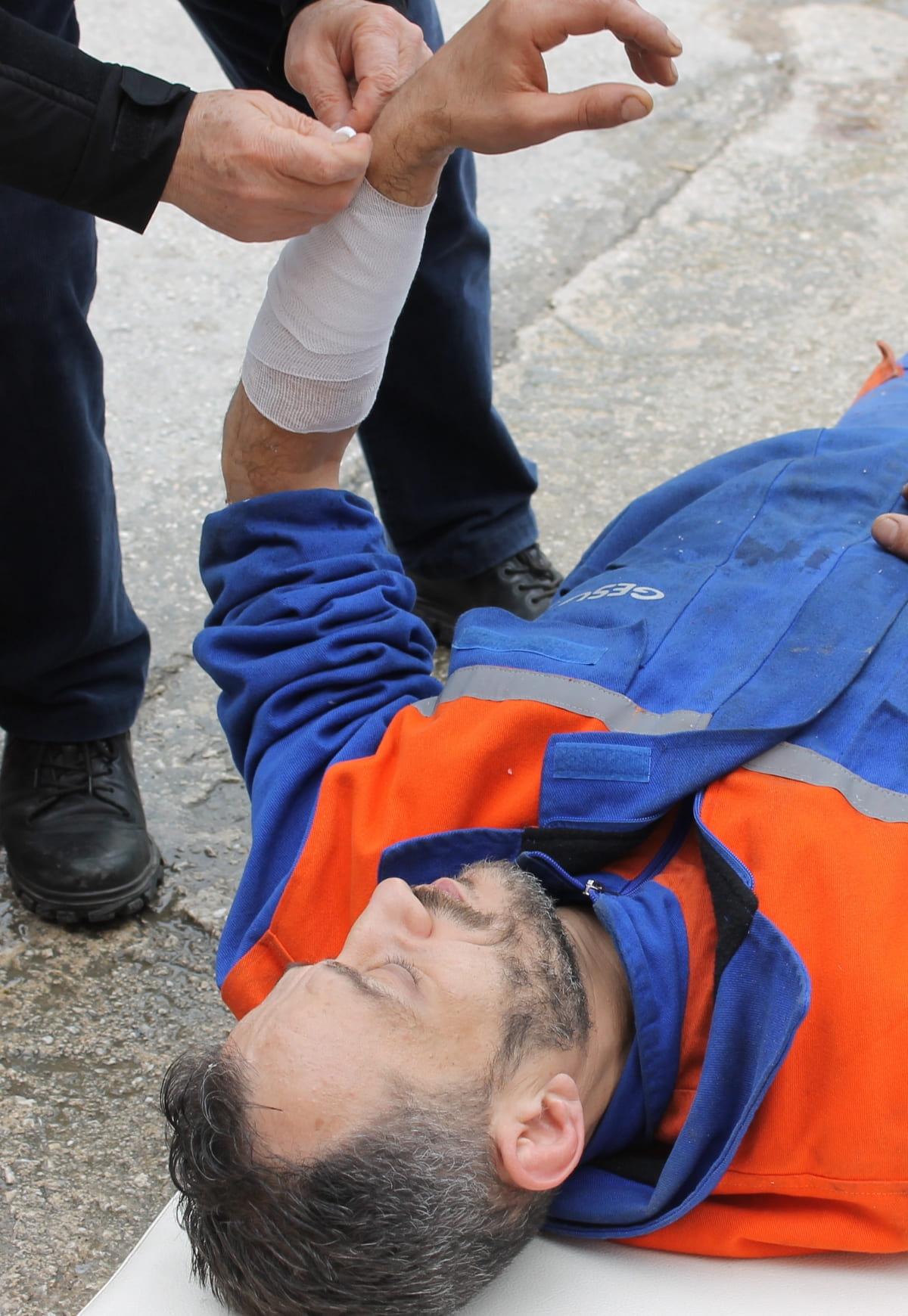 Sauvetage d'un employé, formé SST, suite à un accident 